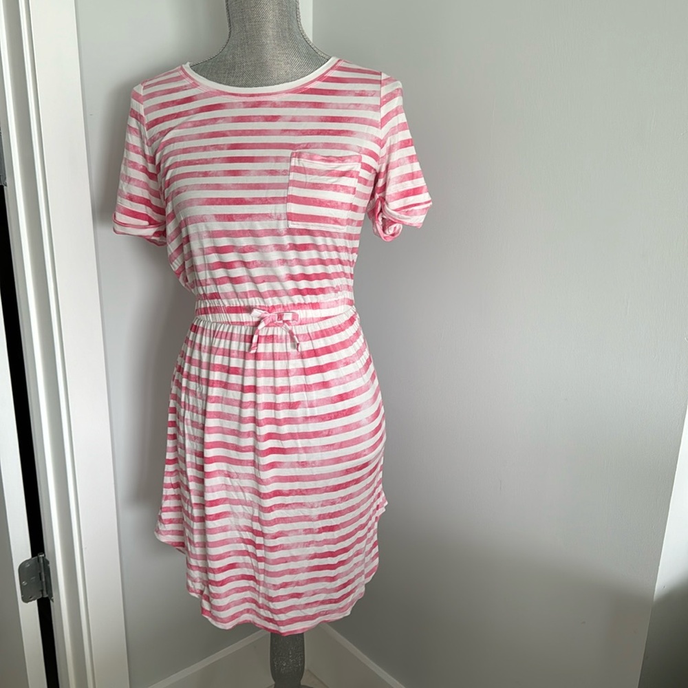 Abercrombie kids Pink and white striped dress